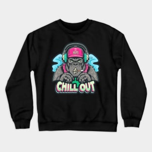 Street Beat: Gorilla in Hip Hop Attire Crewneck Sweatshirt